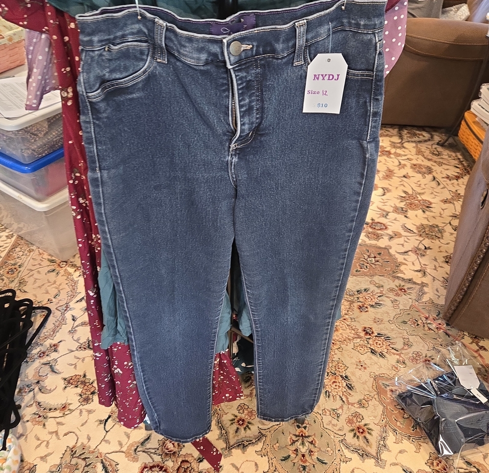NYDJ Women's Blue Ankle Cropped Stretch Jeans
